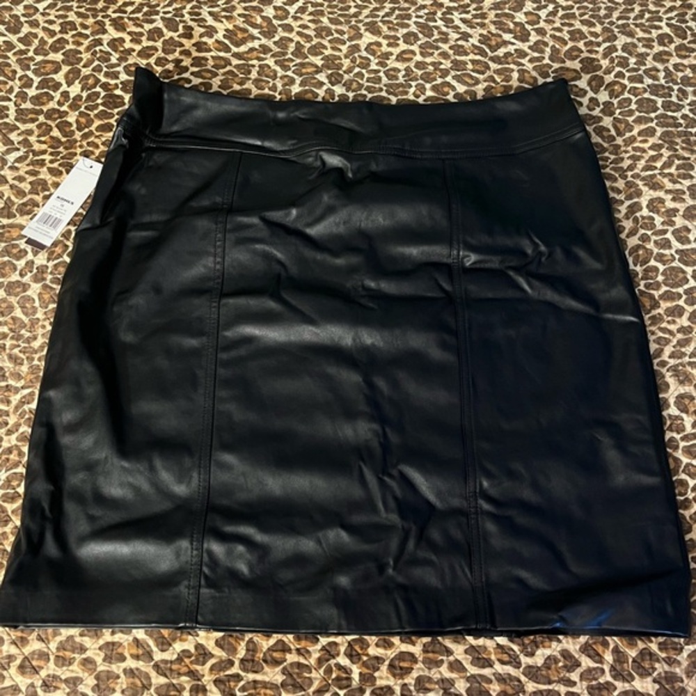 Black Faux Vegan Leather Mini Skirt NWT